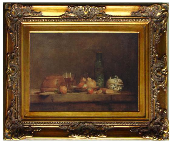 Jean Baptiste Simeon Chardin Style life with olive glass